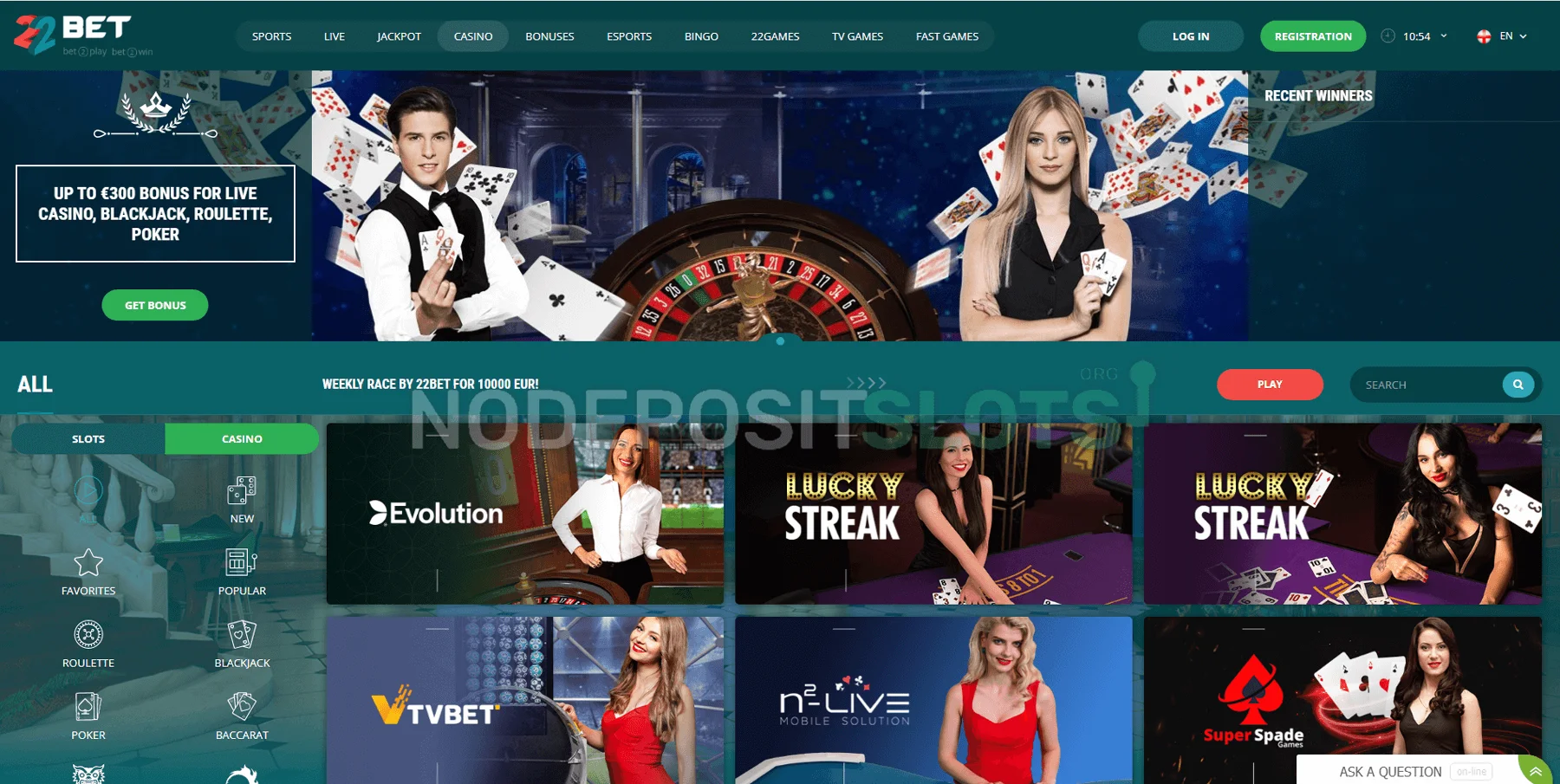 22bet Casino Live