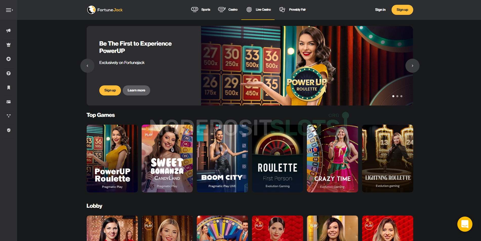 FortuneJack Live Casino