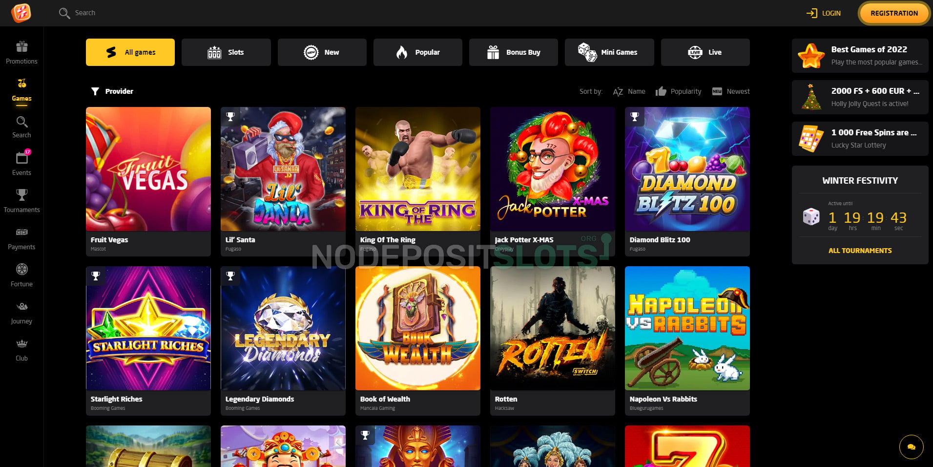 Stay Casino Game Selection